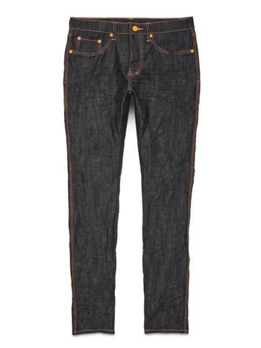 Purple brand P001 low rise skinny Jeans in Raw Black neon pop